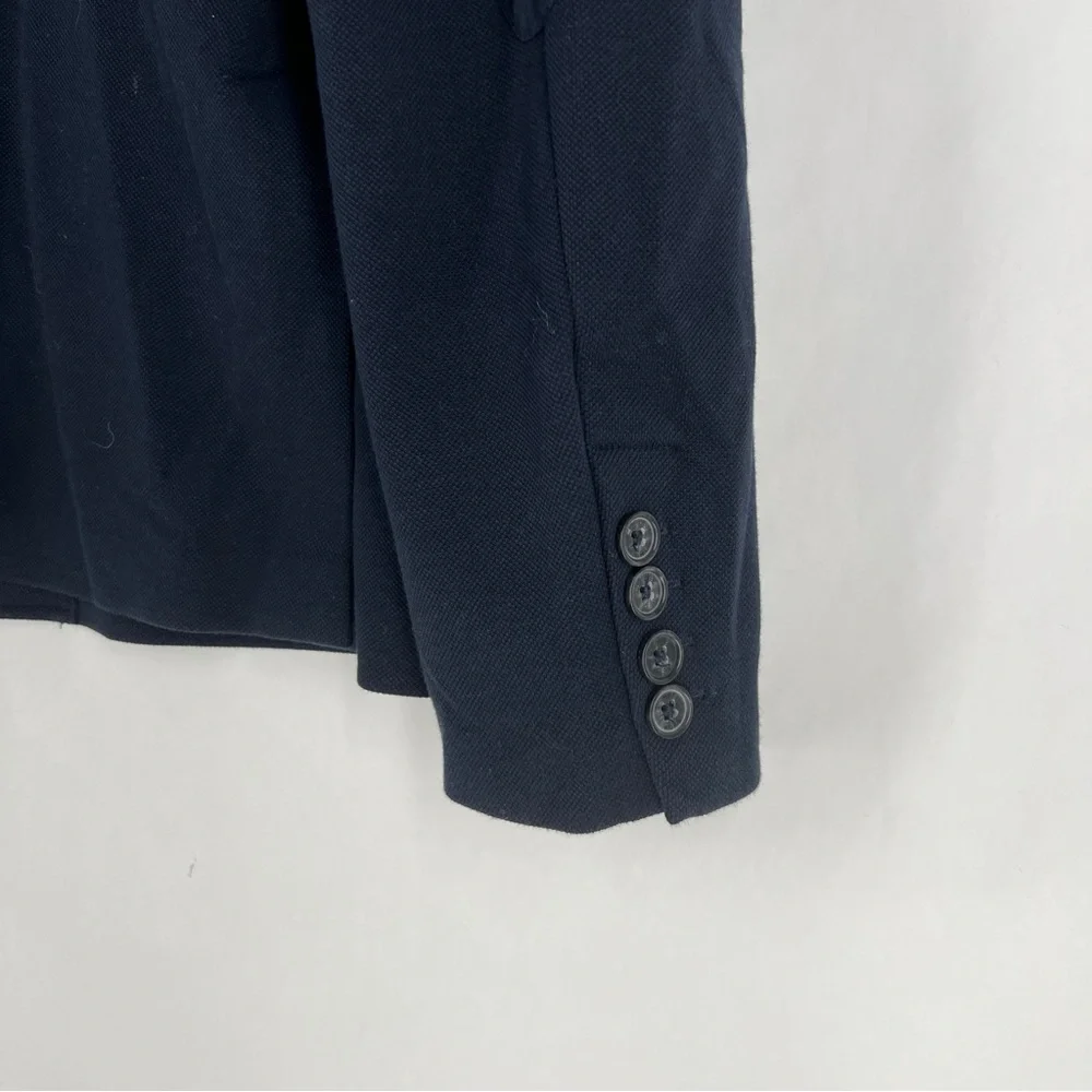 Michael Kors Men's Classic Navy Knit 2 Button‎ Blazer Elbow Patches Size L